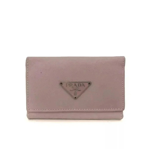Prada Women's Lavender Pink Saffiano Leather Key Case - Picture 1 of 8